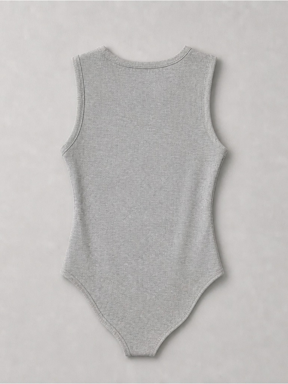 Heatherly Ribbed Gray Sleeveless‎ Bodysuit - Picture 2 of 3